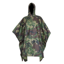 Load image into Gallery viewer, Rain Military Waterproof Camo Raincoat - Poncho for Camping, Fishing, Motorcycle, etc.