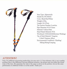 Load image into Gallery viewer, Pioneer Ultra-light Adjustable Trekking Stick Alpenstock Carbon Fiber Pole 1pc