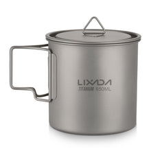 Load image into Gallery viewer, Lixada Titanium Cup, Outdoor Mug with Lid Handle 300/350/550/650ml