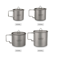 Load image into Gallery viewer, Lixada Titanium Cup, Outdoor Mug with Lid Handle 300/350/550/650ml