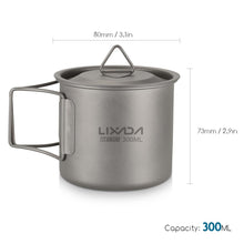 Load image into Gallery viewer, Lixada Titanium Cup, Outdoor Mug with Lid Handle 300/350/550/650ml