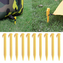 Load image into Gallery viewer, New 10 Pcs Outdoor Travel Camping Tents Stakes Pegs Pins Trip Plastic Heavy Duty Tent Nails Fixing Tent Mat Stake Nails