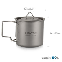 Load image into Gallery viewer, Lixada Titanium Cup, Outdoor Mug with Lid Handle 300/350/550/650ml