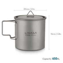 Load image into Gallery viewer, Lixada Titanium Cup, Outdoor Mug with Lid Handle 300/350/550/650ml