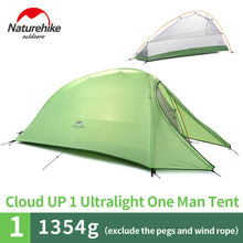 Load image into Gallery viewer, Naturehike New Cloud Up Series 1 - 3 Person Ultralight Tent Camp Equipment 20D Nylon Camping Tents
