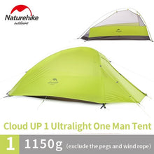 Load image into Gallery viewer, Naturehike New Cloud Up Series 1 - 3 Person Ultralight Tent Camp Equipment 20D Nylon Camping Tents